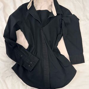 Port Authority Black Shirt with Cream Collar